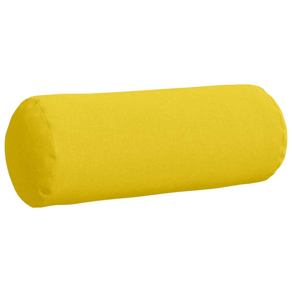 Bolster Pillows 2 pcs Light Yellow Ø 25 x 70 cm Fabric